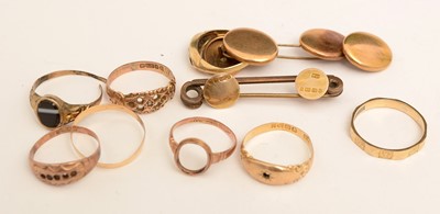 Lot 183 - Gold and yellow metal jewellery