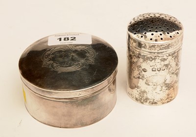 Lot 182 - Russian silver pot and silver sander