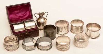 Lot 140 - Silver and other napkin rings