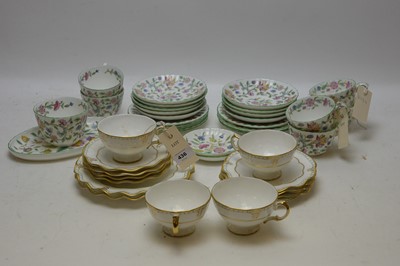 Lot 436 - Two tea sets by Crown Derby and Haddon Hall