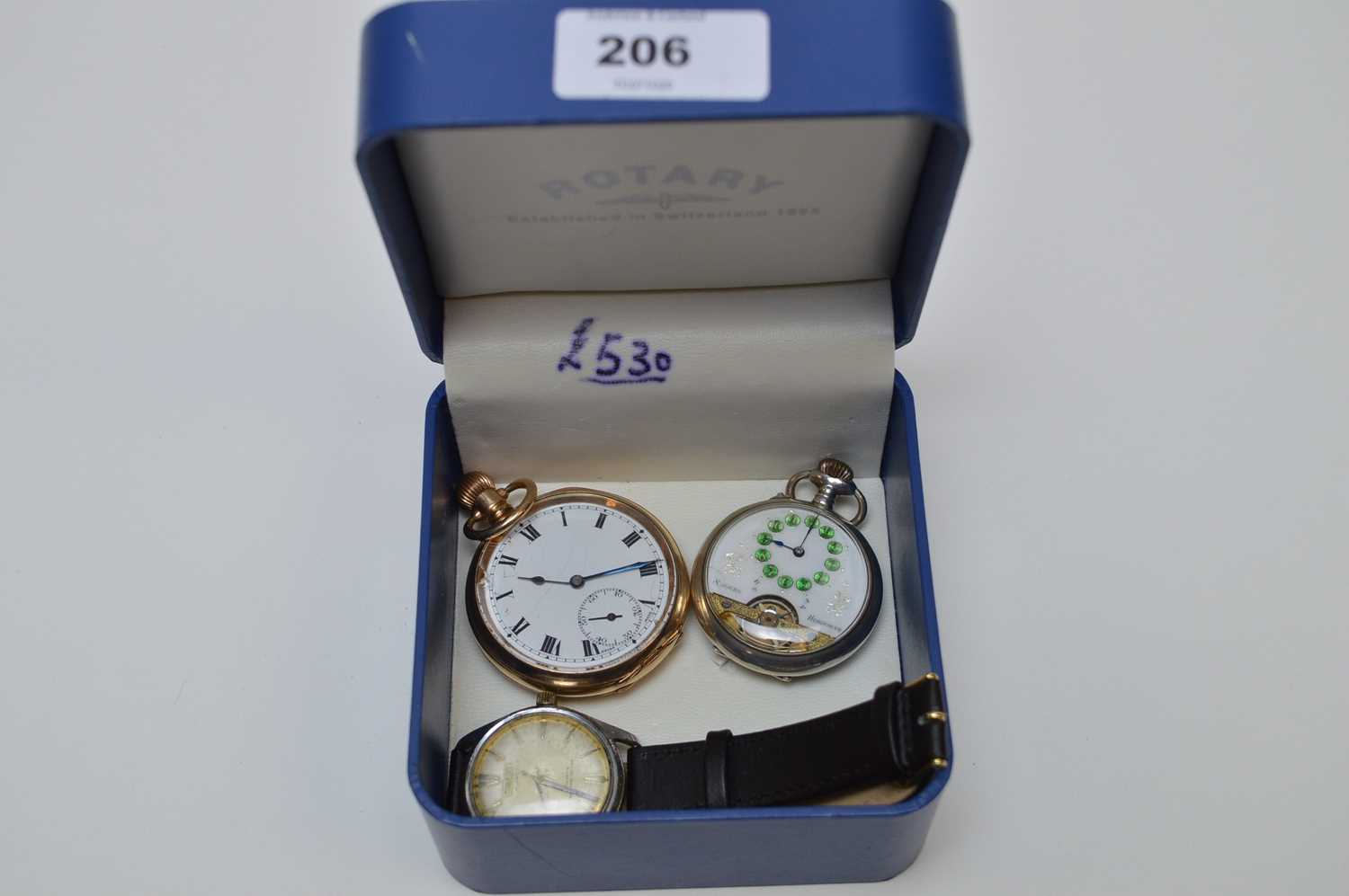 Lot 206 - Pocket watches and a wrist watch