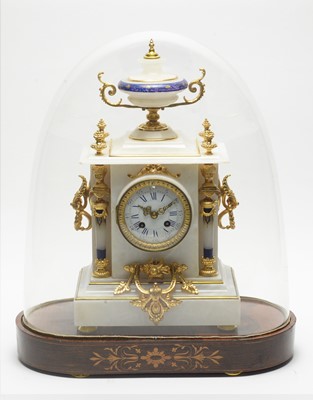 Lot 761 - 19th Century French alabaster mantel clock