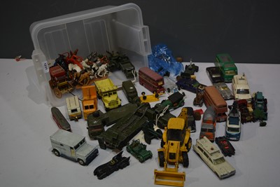 Lot 1231 - Dinky and Corgi unboxed vehicles; other diecast vehicles; and plastic Britains figures.