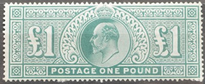 Lot 1206 - GB EVII 1902 £1 green