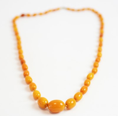 Lot 28 - Butterscotch amber bead necklace