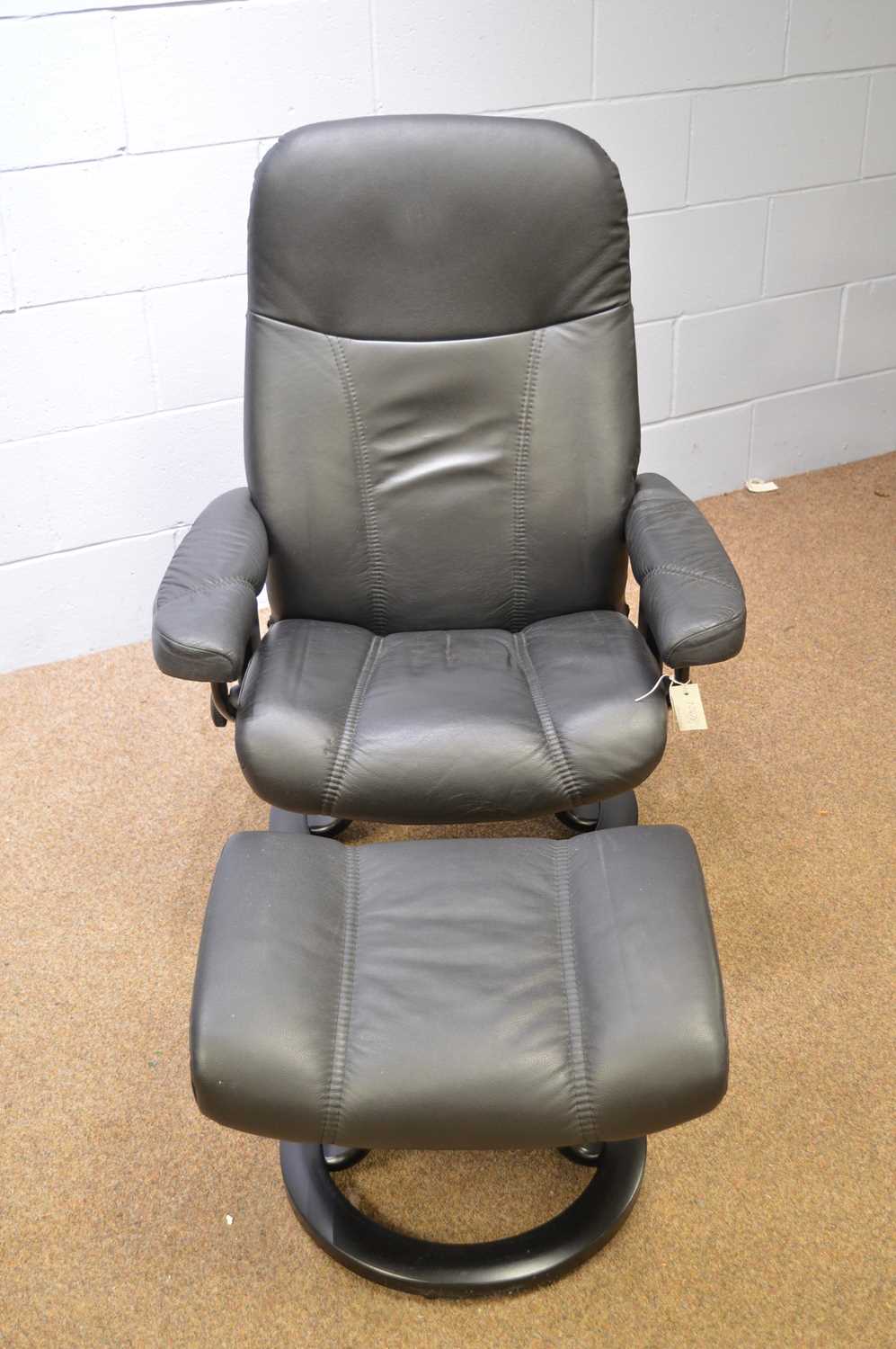 Lot 529 - Ekornes 'Stressless' reclining armchair and footstool