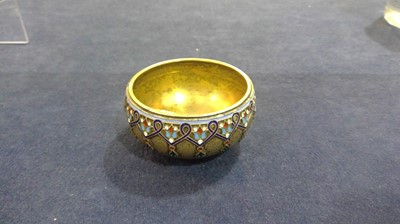 Lot 183 - Russian cloisonne enamel silver bowl by Khlebnikov