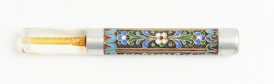 Lot 186 - Russian silver and cloisonne enamel cigarette holder