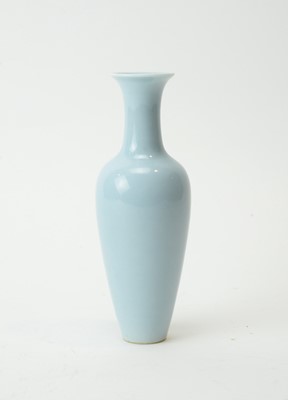 Lot 577 - Chinese duck egg blue glazed vase