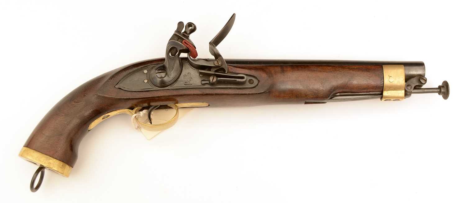 Lot 1057 - A replica 14 bore Naval flintlock boarding pistol