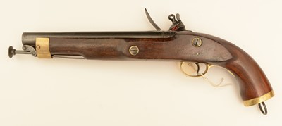 Lot 1057 - A replica 14 bore Naval flintlock boarding pistol