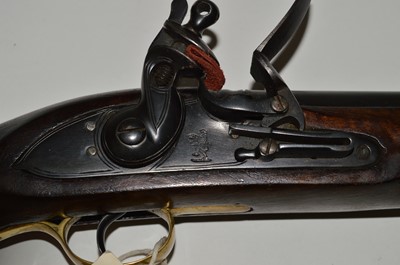 Lot 1057 - A replica 14 bore Naval flintlock boarding pistol