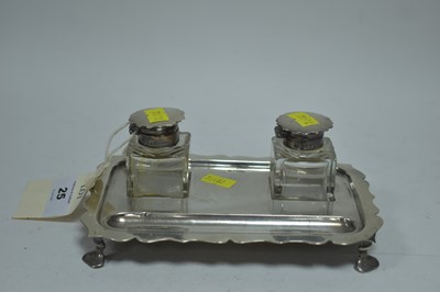 Lot 25 - Silver inkstand