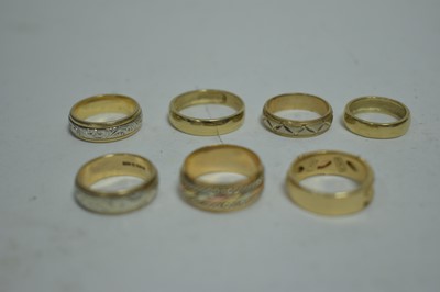 Lot 54 - Seven gold ring