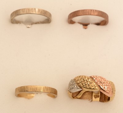 Lot 63 - Tri-coloured gold rings
