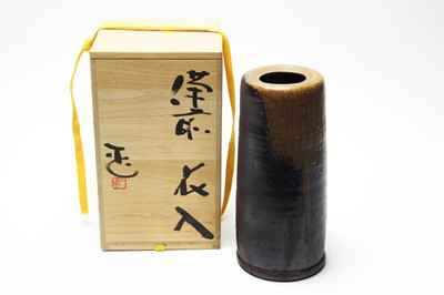 Lot 607 - Japanese Bizen stoneware vase