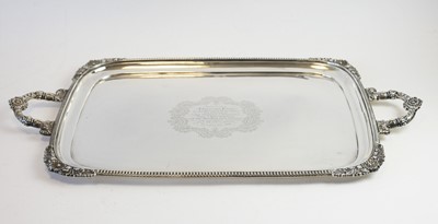 Lot 170 - Silver two0handled tray by Walker & Hall