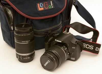 Lot 904 - Canon EOS 4500D camera and 2 lenses.