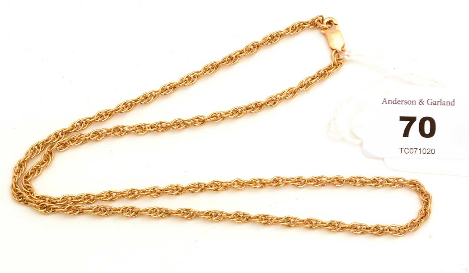 Lot 70 - 9ct gold twist link necklace