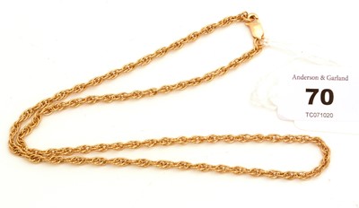 Lot 70 - 9ct gold twist link necklace