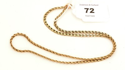 Lot 72 - 9ct gold necklace
