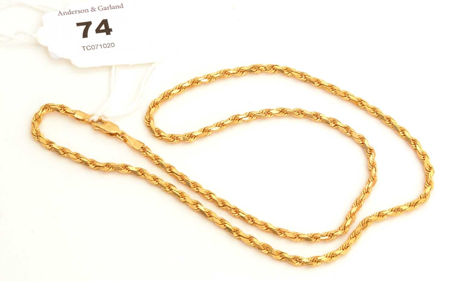 Lot 74 - 9ct yellow gold necklace