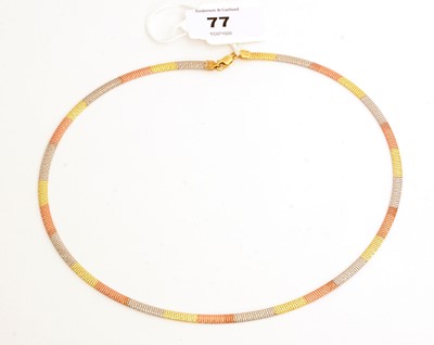 Lot 77 - Yellow, white and rose gold necklace