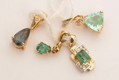 Lot 96 - Four gem set pendants