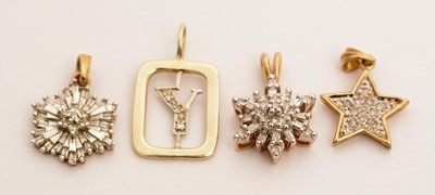 Lot 106 - Four diamond pendants