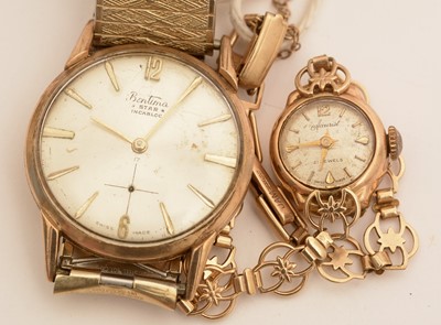 Lot 126 - Two 9ct gold wristwatches