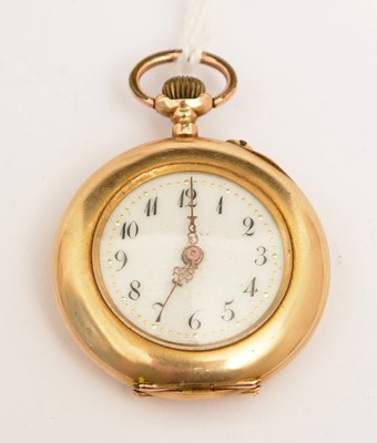 Lot 193 - 14ct yellow gold cased Swiss fob watch