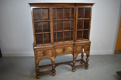 Lot 458 - 20th Century walnut display cabinet