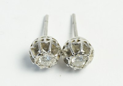 Lot 37 - Pair diamond stud earrings