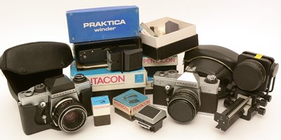 Lot 929 - Two Praktica cameras and accessories.