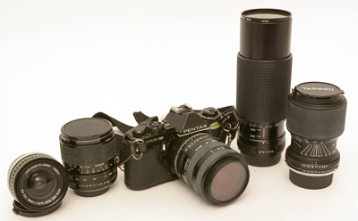Lot 909 - Pentax camera and lenses.