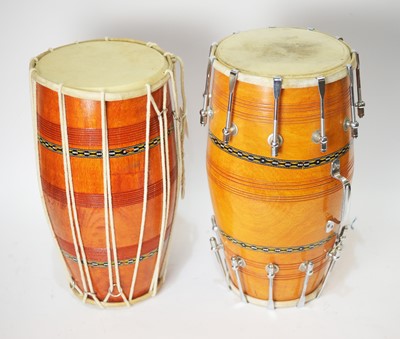 Lot 794 - Two Indian Dholak drums