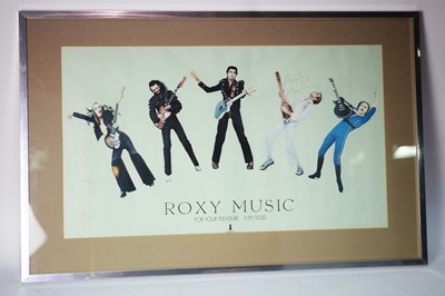 Lot 852 - Roxy Music poster signed Ferry and Mackay