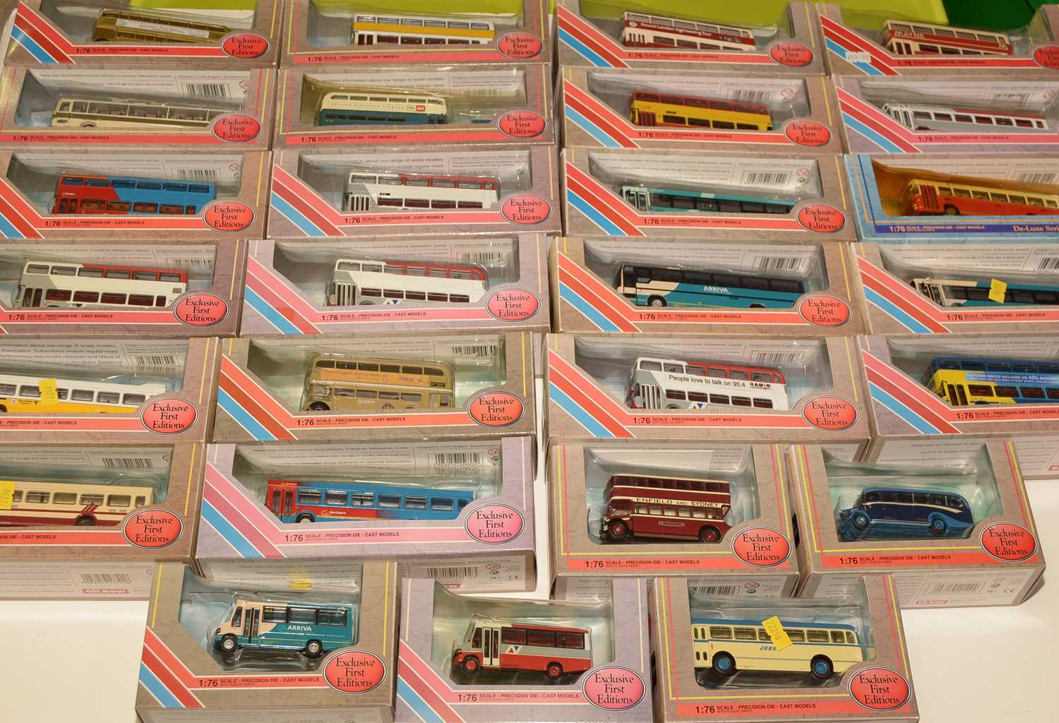 Lot 1307 - Twenty Seven 1:76 scale Exclusive first editions (EFE) diecast model buses, boxed.