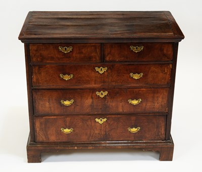 Lot 807 - George III oak and walnut chest of drawers