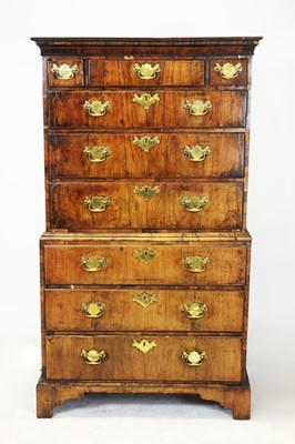 Lot 812 - George III walnut chest on chest