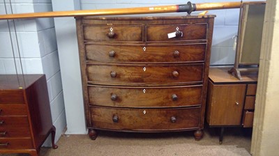 Lot 545 - Late Georgian bowfront chest of drawers.