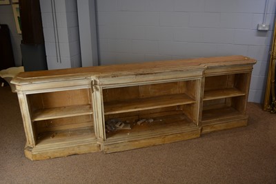 Lot 437 - Late 19th Century breakfront open bookcase.