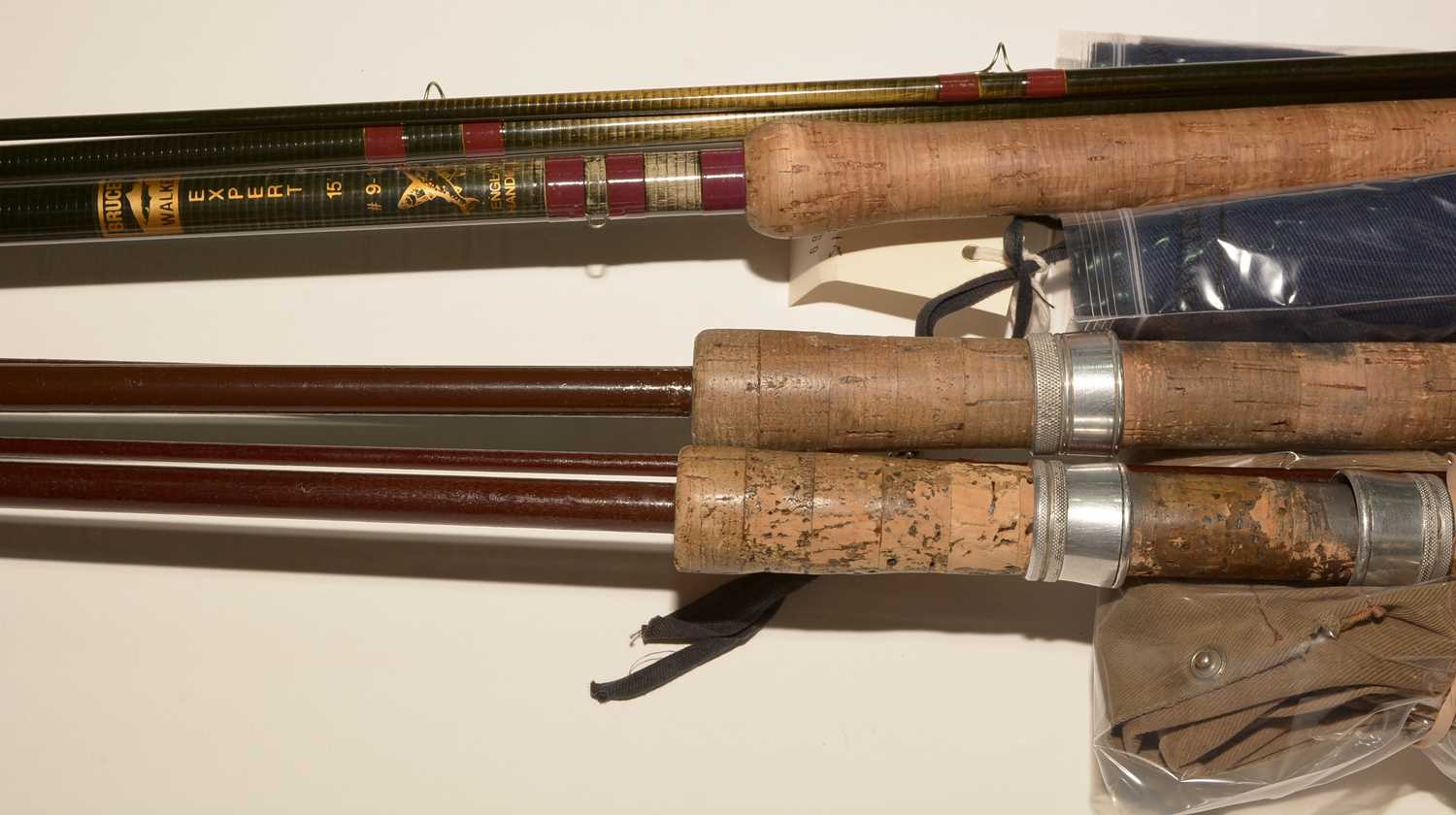 Lot 690 - An Expert fishing rod; and two fibreglass