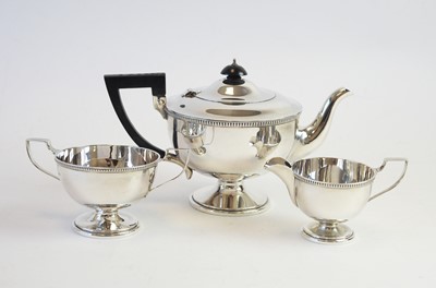 Lot 112 - Three piece silver tea service, by Walker & Hall