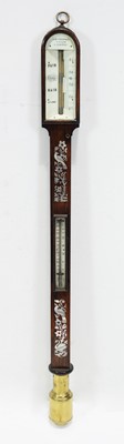 Lot 769 - Victorian rosewood marine stick barometer by D. McGregor & Co