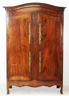 Lot 818 - 19th Century French cherrywood armoire