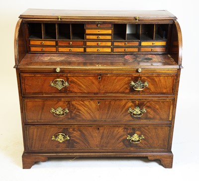 Lot 823 - 19th Century mahogany cylinder bureau