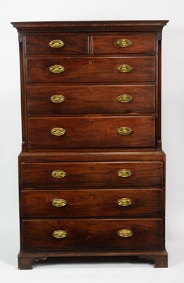 Lot 826 - George III mahogany chest on chest