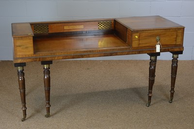 Lot 486 - Mahogany and banded desk converted from Georgian square piano.