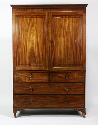 Lot 827 - 19th Century mahogany linen press